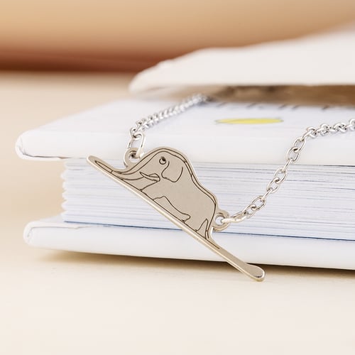 Silbernes Armband Der Kleine Prinz mit einem Elefanten und einer Gravur