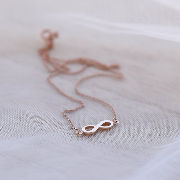 Goldene Halskette mit Unendlichkeitssymbol Infinity 62352