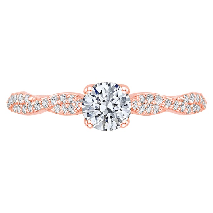 Rosegold durchgeflochter Diamantring 75027