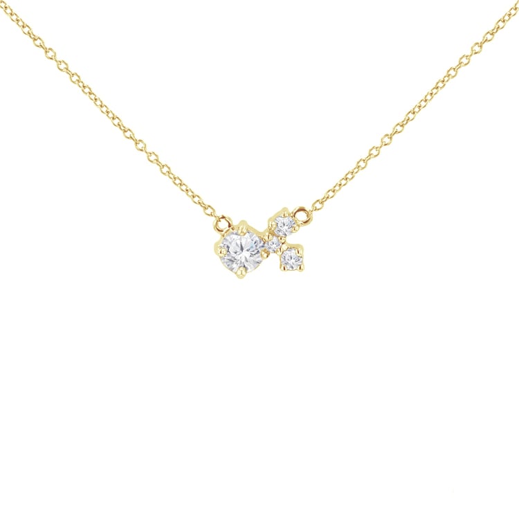 Cluster Kette mit Moissanit und Lab Grown Diamanten Millie