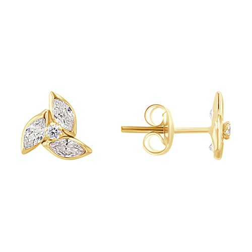 Goldene Ohrstecker mit Zirkonia Marina