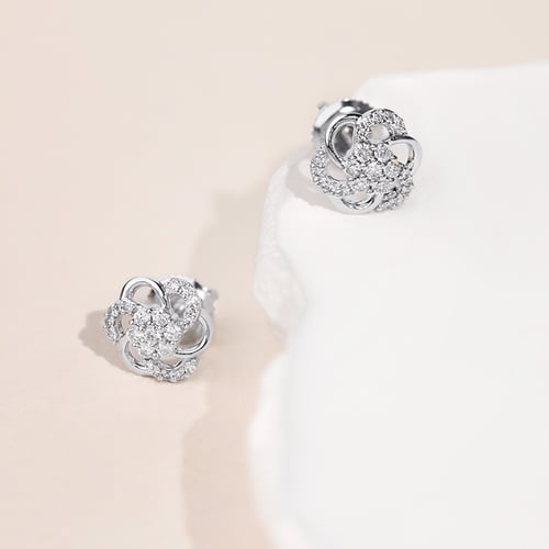 Diamantohrringe in Form von Blumen Belisario
