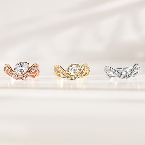 Originelles Verlobungs-Set aus Ringen mit Moissaniten Jolene