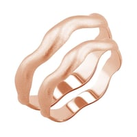 Wellenförmige Eheringe aus mattiertem Gold Keller