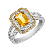 Wunderschöner Goldring mit Citrin voll von Diamanten Dixie
