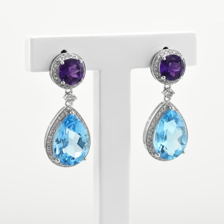 Ohrringe mit Topas und Amethyst Bulia 17006