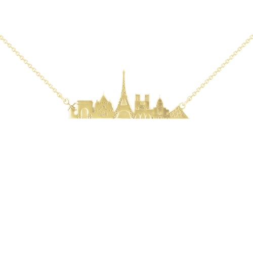 Goldene oder Platinkette mit Anhänger Stadt Paris