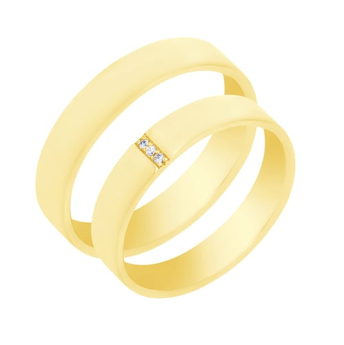 Goldene Eheringe mit Diamanten Pyar