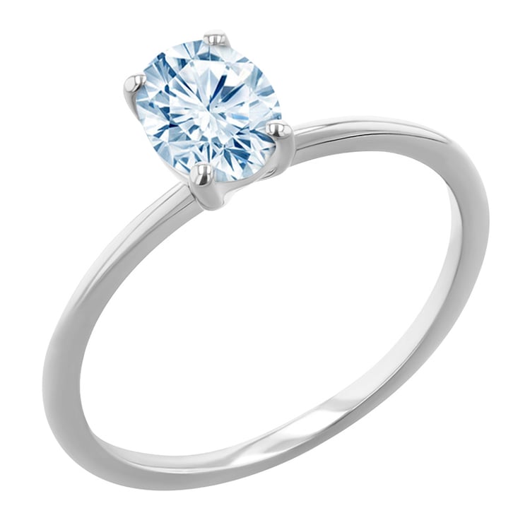 Eleganter Verlobungsring mit einem ovalen Aquamarin Frost
