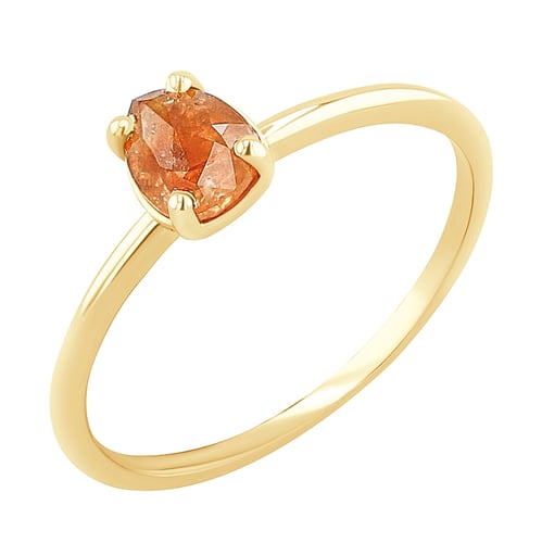 Goldener Ring mit Salt and Pepper Diamant in Birnenform Lorelei
