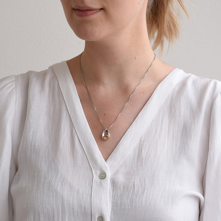 Halskette aus Silber mit Citrin 66775