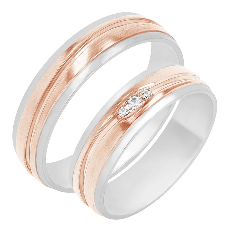 Dezente Eheringe aus Gold mit Diamanten Beth