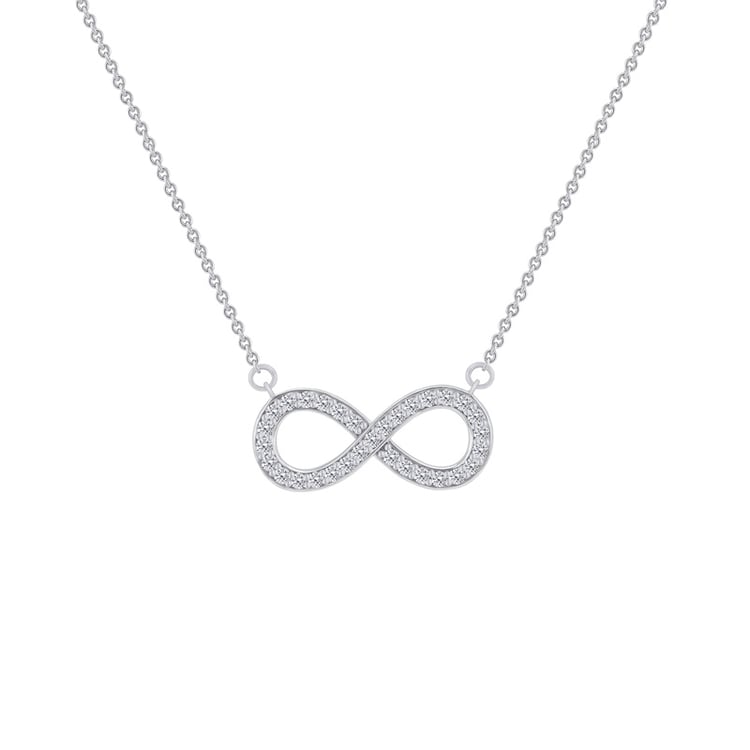 Goldener Anhänger Unendlichkeit mit Diamanten Magana