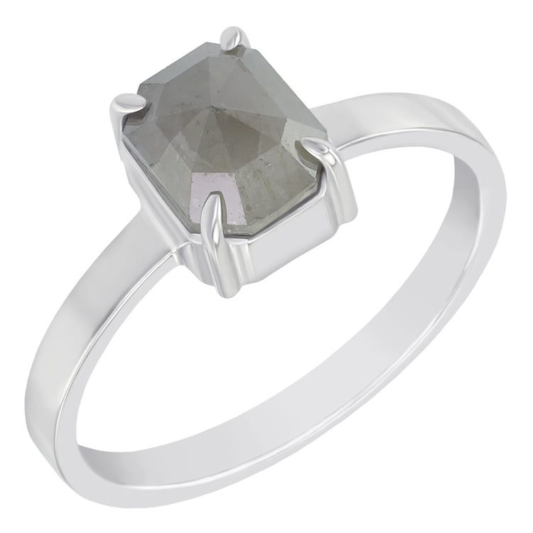 Goldring mit emerald Salt and Pepper Diamant