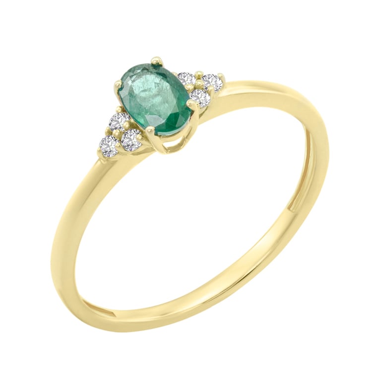 Verlobungsring mit Smaragd und Diamanten Sheldo 129140