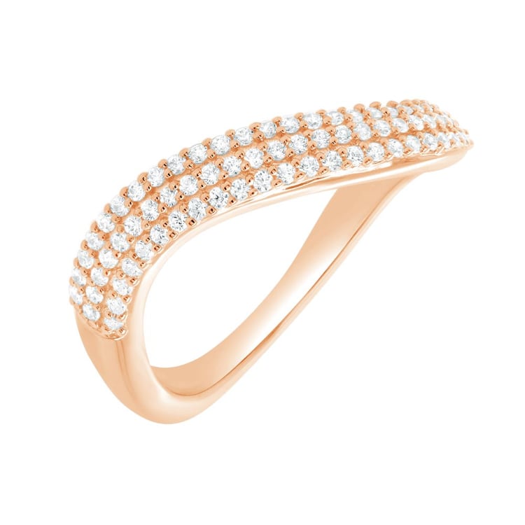 Gewellter halber Eternityring aus Silber mit Diamanten Hjalmar 162368