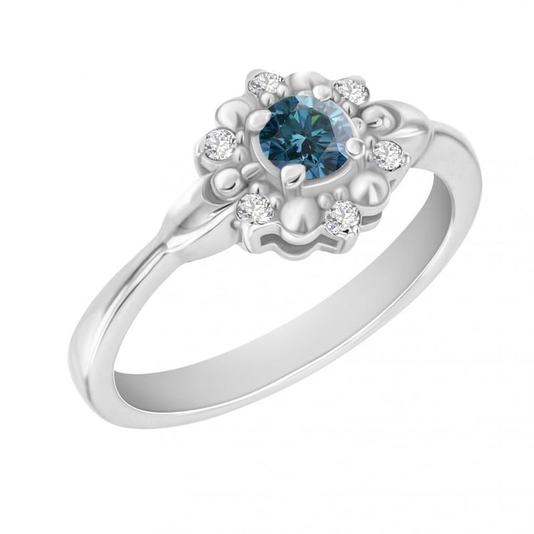 Ring mit blauen Diamanten 10737