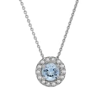 Halo-Anhänger mit Aquamarin und Diamanten Vicky