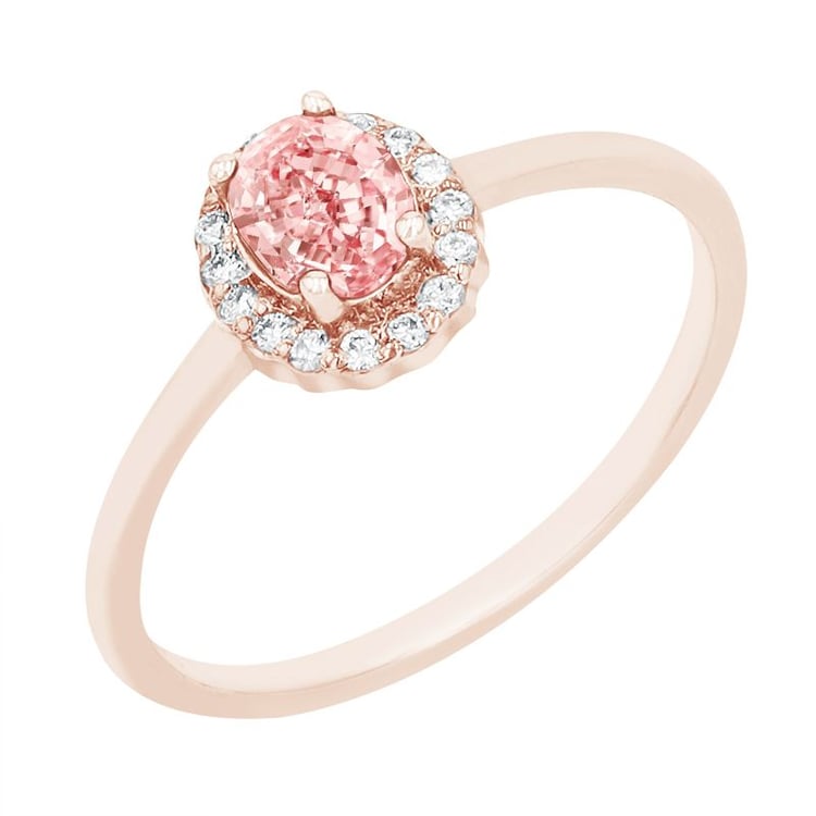Verlobungsring mit einem zertifizierten Fancy rosa Lab-Grown Diamanten Avis 114879