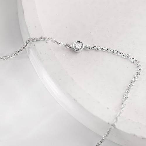 Minimalistisches Armband aus Platin mit Diamant Bonato
