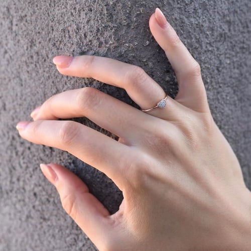 Ring in Herzform voller Lab Grown Diamanten Ubline