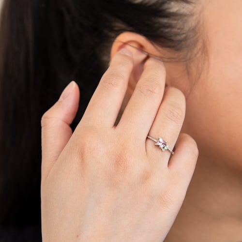 Cluster-Ring mit Morganit, Saphir, Olivin und Diamanten Kenny