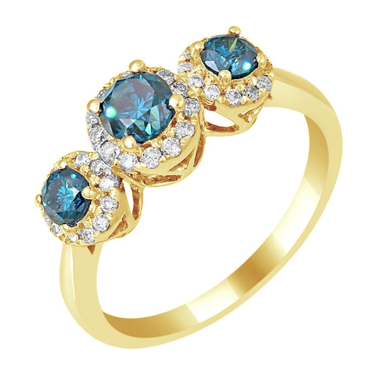 Verlobungsring mit blauen Diamanten 79083