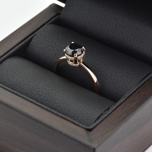 Verlobungsring mit schwarzem und weißen Diamanten Xela
