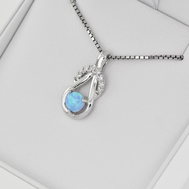 Opalanhänger aus Silber mit Zirkonia Amadeni 3128