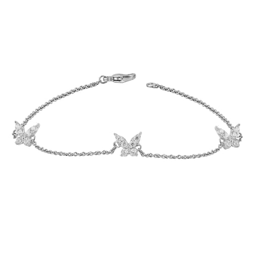 Kettenarmband mit Schmetterlingen aus Lab Grown Diamanten Nagendra