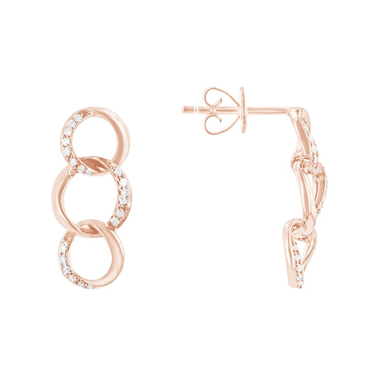 Goldene Hängeohrringe mit Diamanten Venka 87489