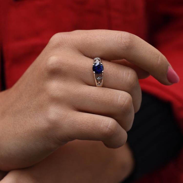 Silberring mit Saphir und Zirkonia Wyla 47968