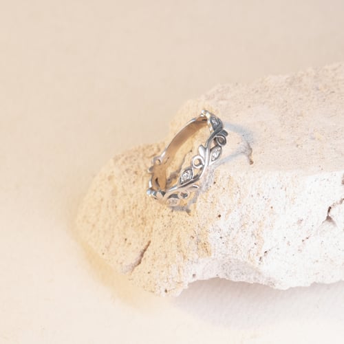 Ring im Blätterdesign mit Diamanten Seir