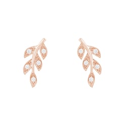 Silberne Ohrstecker in Form von Blättern mit Lab Grown Diamanten Jooa