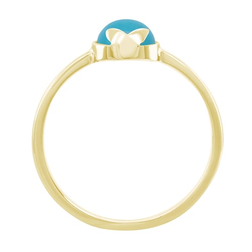 Goldener Ring mit Cabochon-Türkis Yana