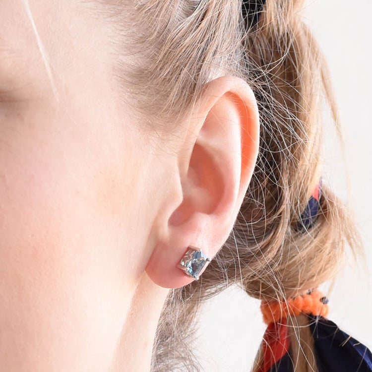 Silberne Ohrringe mit blauen Topasen Amodini 96443