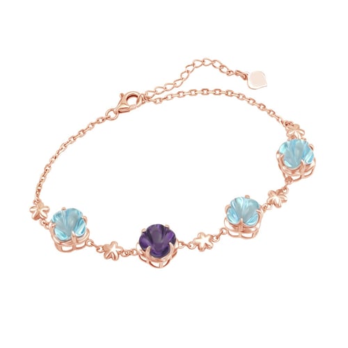Goldenes Armband mit Topasen und Amethyst Heady