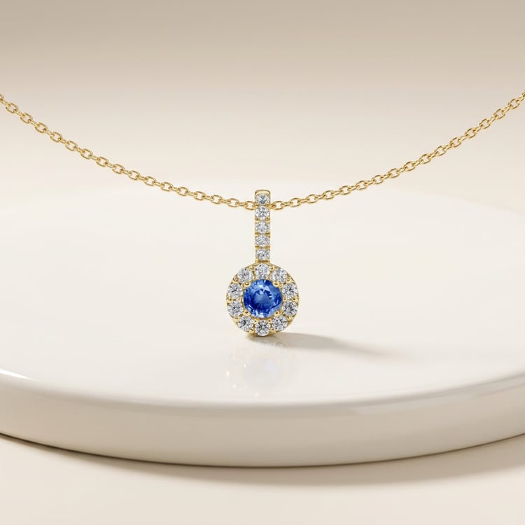 Eleganter Anhänger mit blauem Saphir und Lab Grown Diamanten Harvey 171095