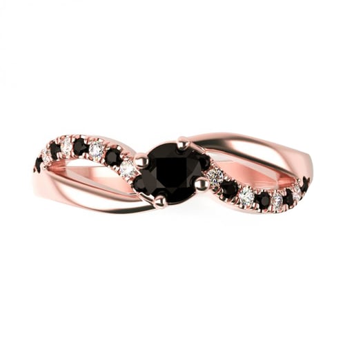 Verlobungsdiamant mit schwarzen und weißen Diamanten Ewie
