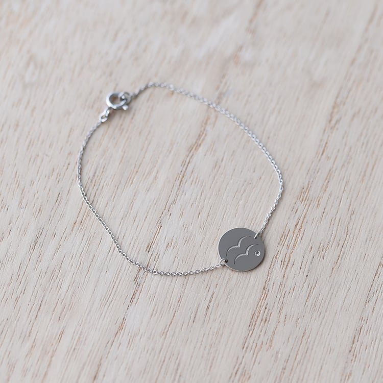 Armband mit Wassermann Sternzeichen und Aquamarin 58187