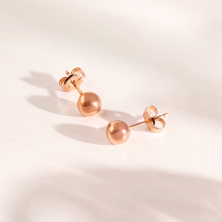 Kugelförmige Ohrstecker aus 585er Roségold 158404