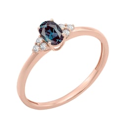 Verlobungsring mit Alexandrit und Diamanten Sheldo