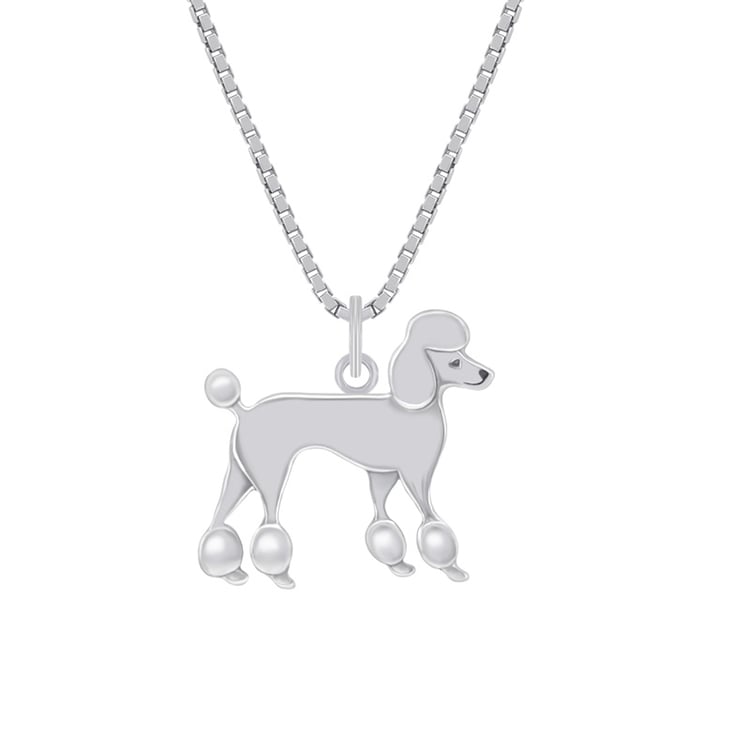 Kettenanhänger in Silber als Hund Poodle
