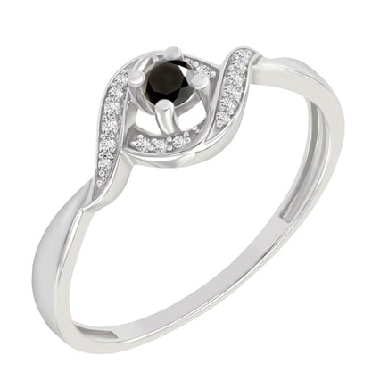 Ring mit schwarzem Diamant und Diamanten Nurisa