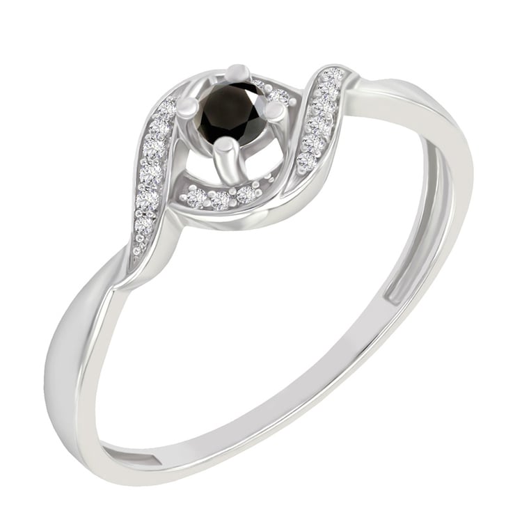 Ring mit schwarzem Diamant und Diamanten Nurisa