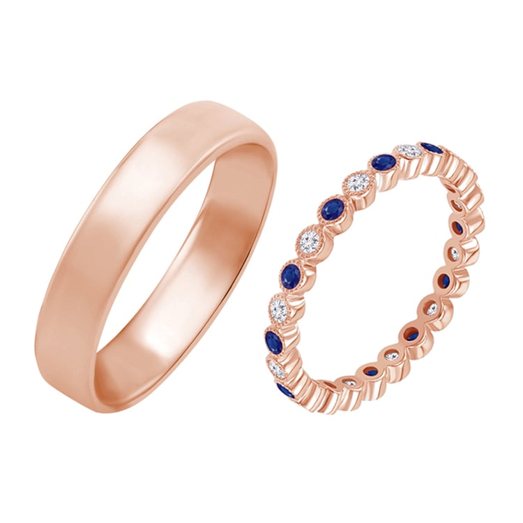 Eheringe mit Diamanten und Saphiren Catalin 58629