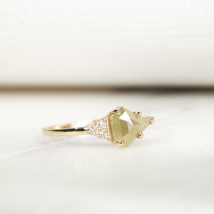 Ring mit fünfeckigem Salt and Pepper Diamant Emilija 132096