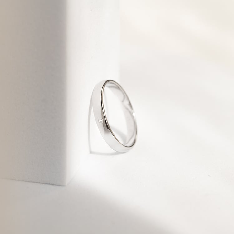 Schlichte Trauringe mit Diamant-Damenring Stanista 144025