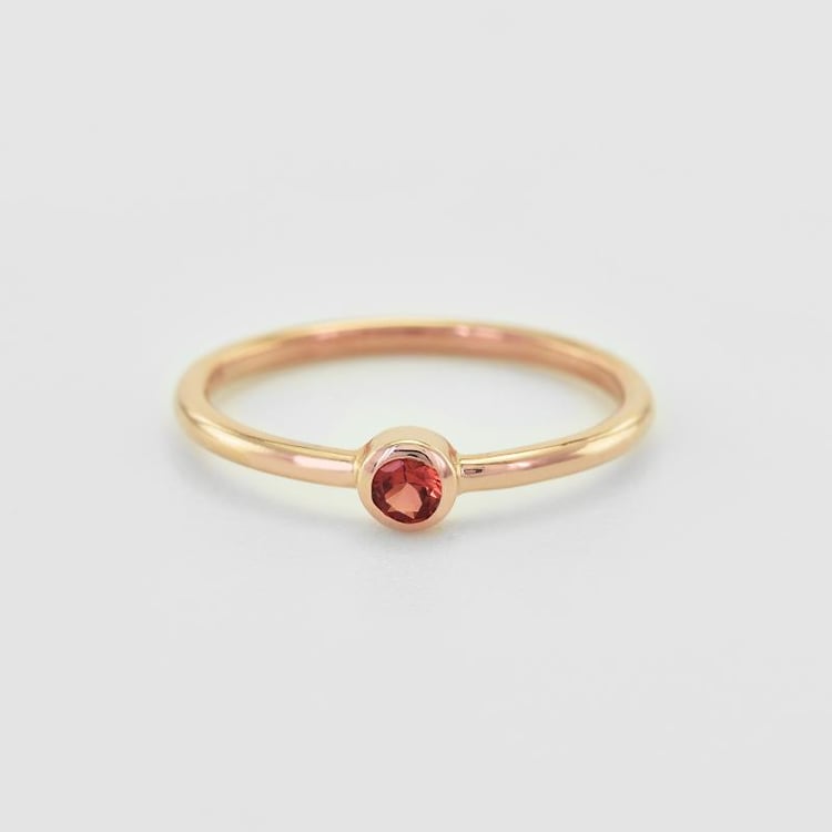 Minimalistischer Goldring mit Padparadscha-Saphir Emilien 31823