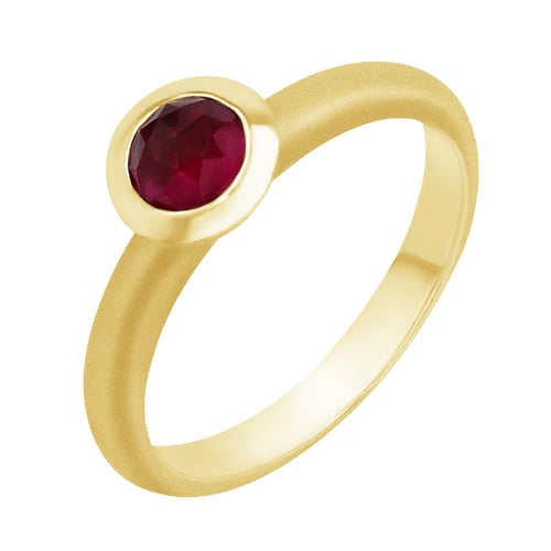 Goldener Ring mit Rose Cut Rubin Layla